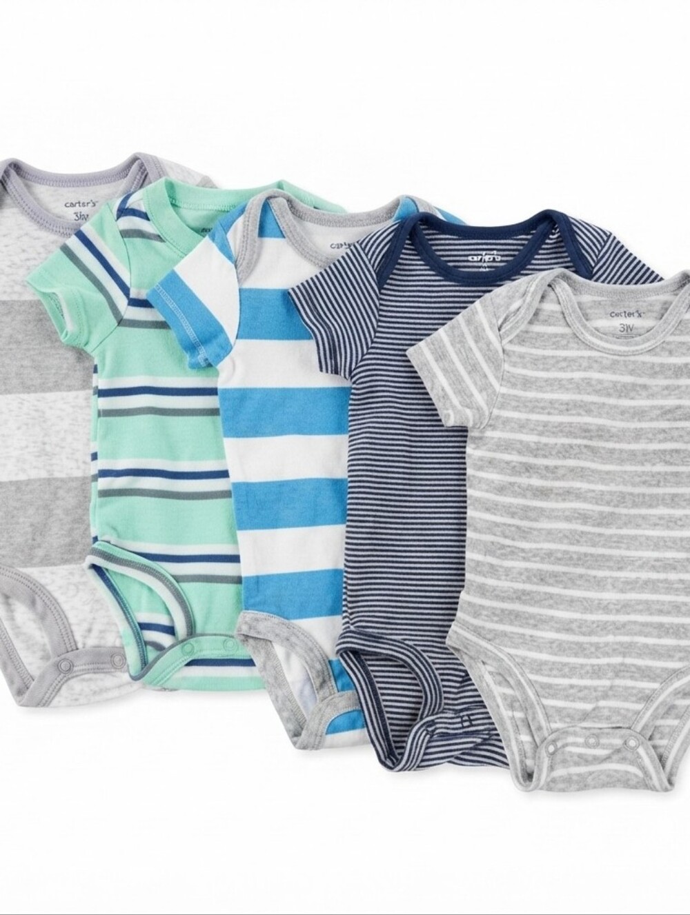 Carter's 3M Multicolor Striped Bodysuits